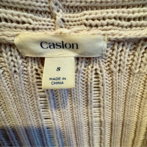 Caslon, small, beige, 1/2 sleeve cardigan, with pockets. - Picture 2 of 4